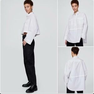 HFR x GAP harlem fashion row white versatile shirt - short / long roomy crisp